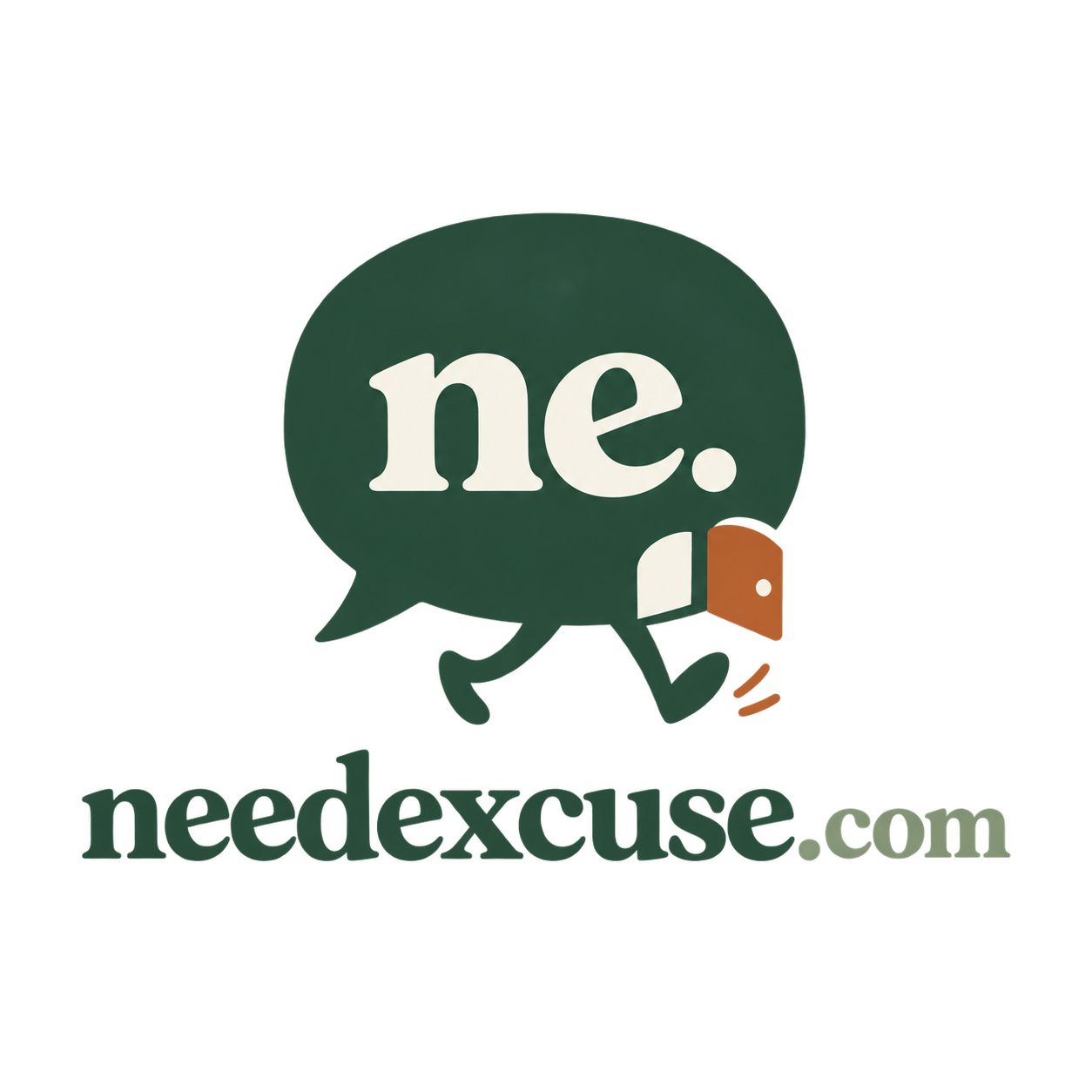 Need Excuse — a speech bubble making its getaway